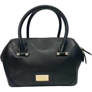 Tory Burch Robinson Satchel Womens Medium Black Leather Top Handle Designer